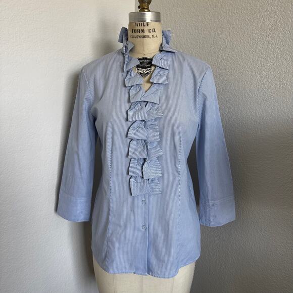Talbot's | NWOT Ruffle Edge 3/4 Sleeve Blouse size 4 - Picture 1 of 10